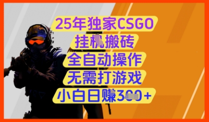 25年独家CSGO挂G搬砖，全自动操作，无需打游戏，小白日入3张+【揭秘】-狐蜂资源网