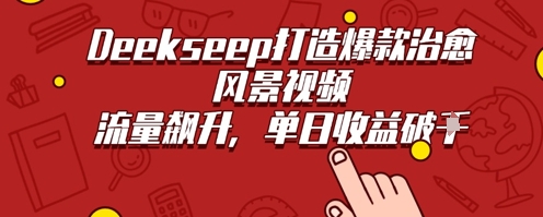 Deekseep制作治愈风景视频爆火出圈，单日收益几张，流量持续飙升-狐蜂资源网