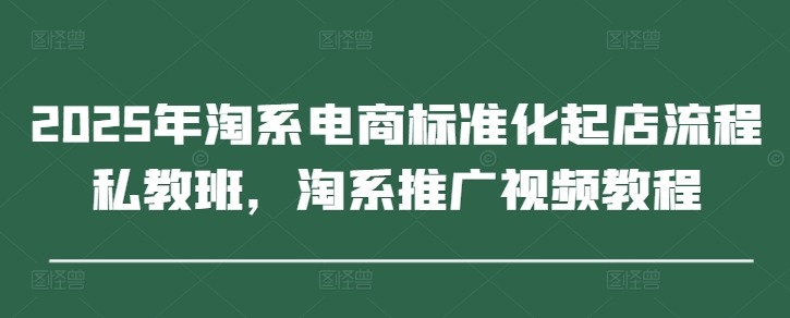 2025年淘系电商标准化起店流程私教班，淘系推广视频教程-狐蜂资源网