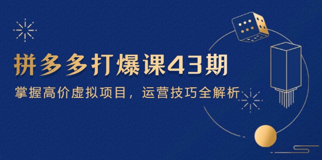 （14546期）拼多多打爆课第 43 期，掌握高价虚拟项目，运营技巧全解析（15节）-狐蜂资源网