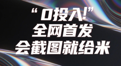 0投入，全网首发，会截图就给米，用户亲测有效，赶紧撸-狐蜂资源网