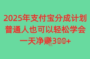 2025年支付宝分成计划，普通人也可轻松学会，一天收益3张-狐蜂资源网