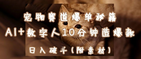 宠物赛道爆单秘籍：AI+数字人10分钟造爆款，日入1k-狐蜂资源网