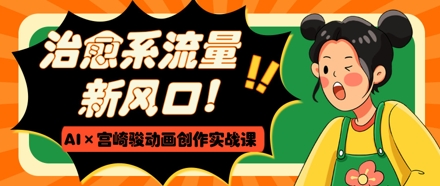 治愈系流量新风口，AI+宫崎骏动画创作实战课，从0到1打造爆款视频-狐蜂资源网